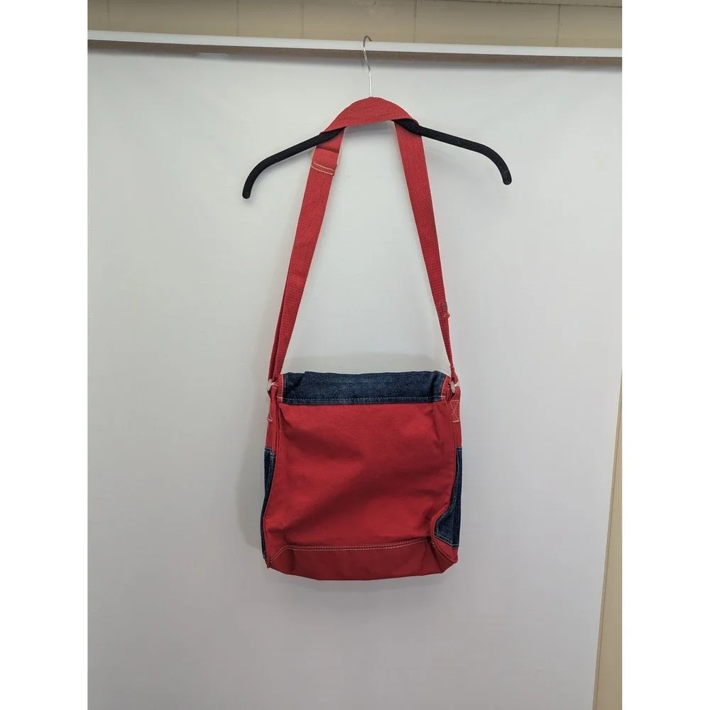Y2K Disney Winnie the Pooh Messenger Bag Red Denim Groovy Rainbow OS 90's 2000s